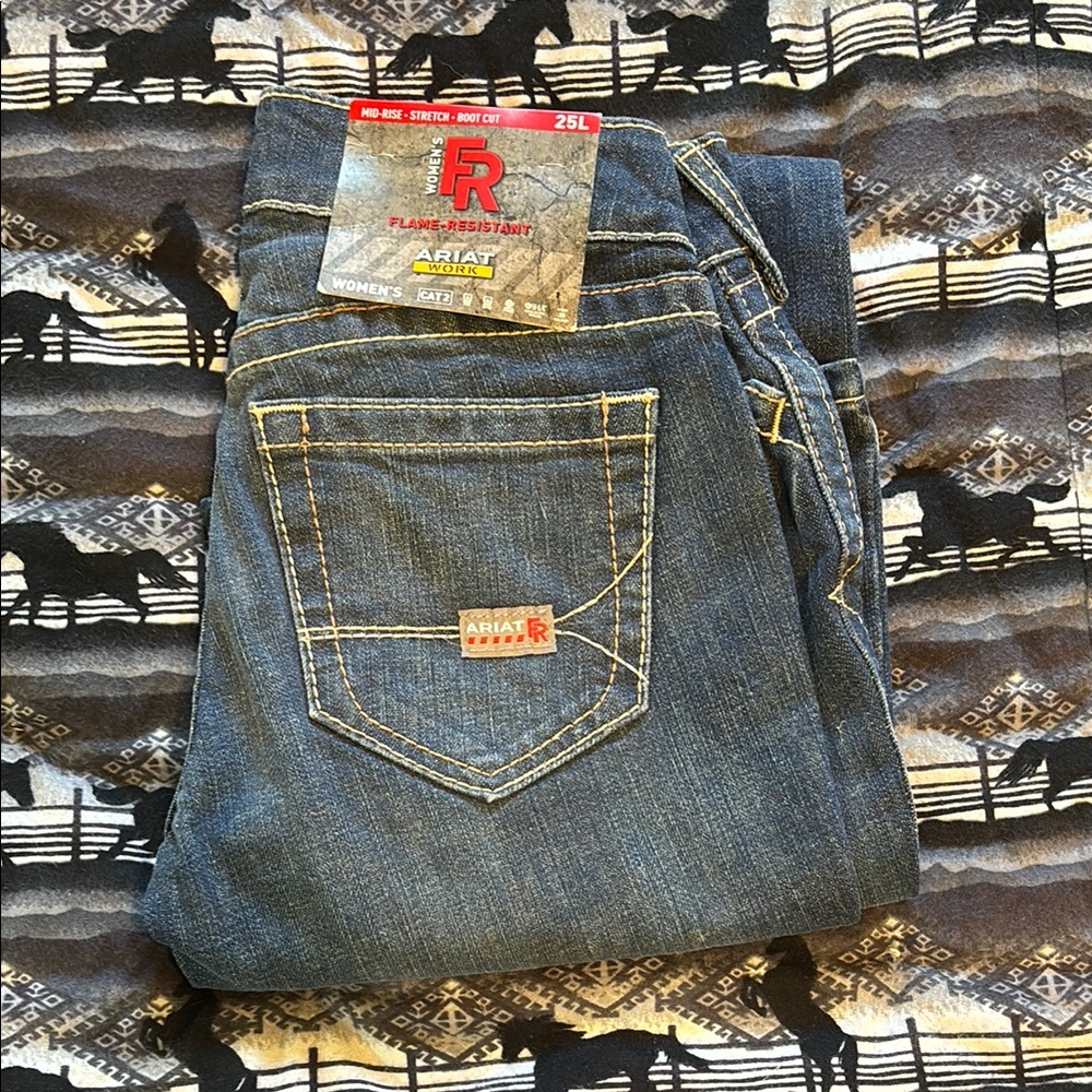 Ariat Blue Boot Cut Jeans with Signature Stitching